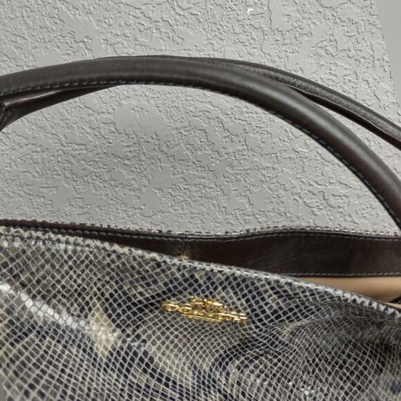COACH Madison Phoebe Large Shoulder Embossed Snakeskin Hobo Bag Purse Handbag - Picture 15 of 16